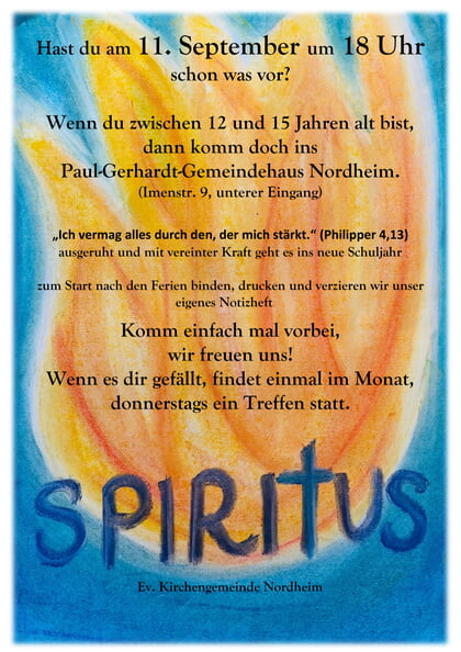 Spiritus- Unser neues Angebot für junge Leute