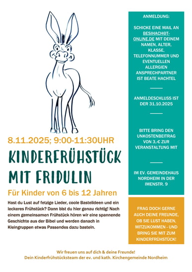 Kinderfrühstück mit Fridulin am 08. November 2025