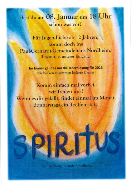 Spiritus- Unser Angebot f&uuml;r junge Leute!