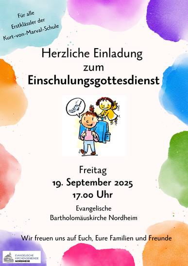 Herzliche Einladung zum Einschulungsgottesdienst 2025