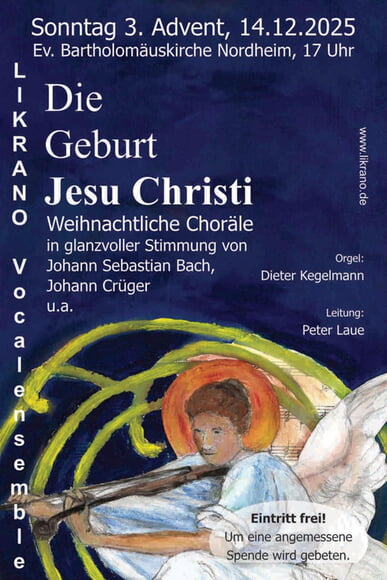LIKRANO Weihnachtskonzert in der Ev. Bartholomäuskirche
