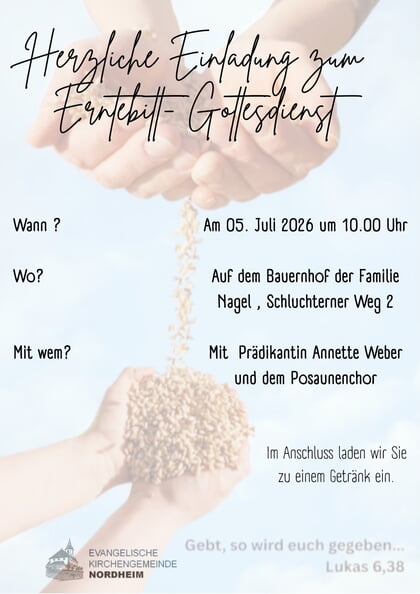 Herzliche Einladung zum Erntebitt-GD