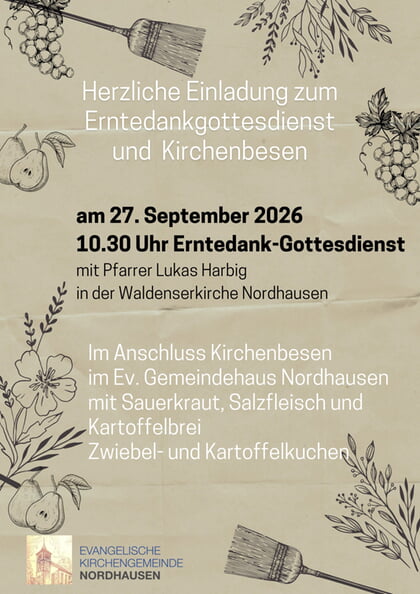 Herzliche Einladung zum Kirchenbesen in Nordhausen