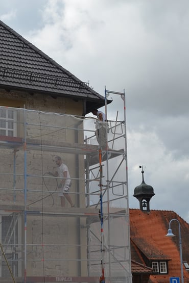 Die Putzarbeiten haben begonnen