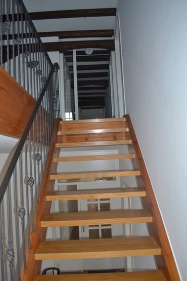 Die Treppe ins Dachgeschoss